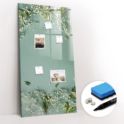 Dry erase magnetic board Gypsophila flowers