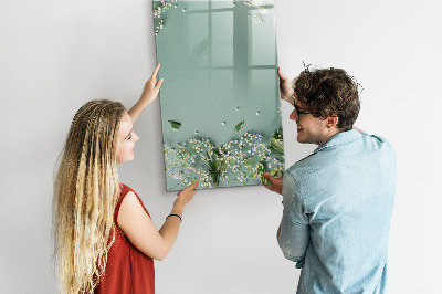 Dry erase magnetic board Gypsophila flowers