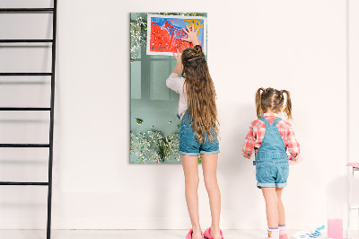 Dry erase magnetic board Gypsophila flowers