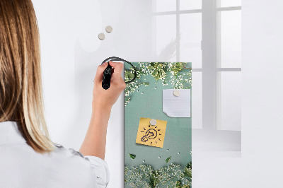 Magnetic writing board Gypsophila flowers