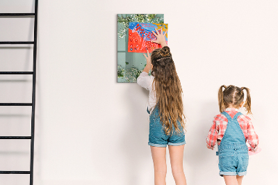 Magnetic writing board Gypsophila flowers