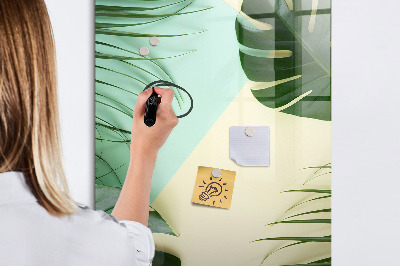 Dry erase board magnetic Tropical monstera