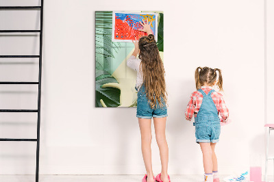 Dry erase board magnetic Tropical monstera