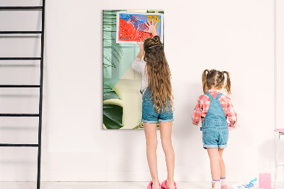 Dry erase board magnetic Tropical monstera