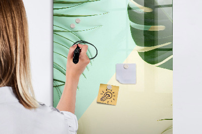 Dry erase board magnetic Tropical monstera