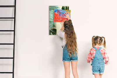 Dry erase board magnetic Tropical monstera
