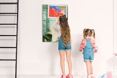 Dry erase board magnetic Tropical monstera
