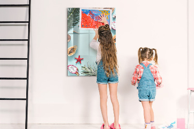 Dry erase board magnetic Summer composition