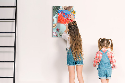 Dry erase board magnetic Summer composition