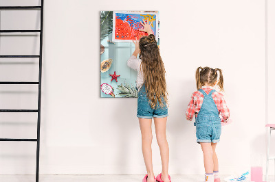 Dry erase board magnetic Summer composition