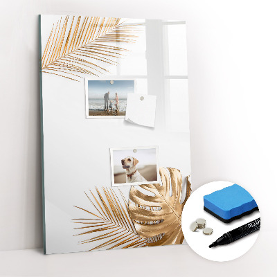 Dry erase board magnetic Golden leaves