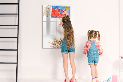 Dry erase board magnetic Golden leaves