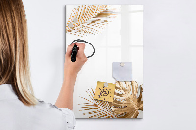 Dry erase board magnetic Golden leaves