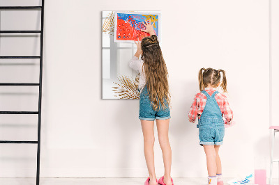 Dry erase board magnetic Golden leaves