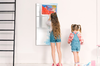 Dry erase magnetic board Watercolor spots
