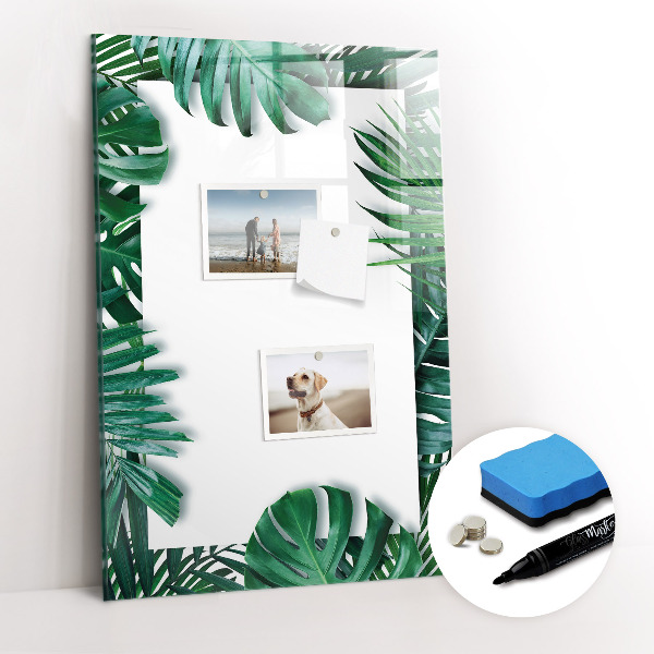 Dry erase magnetic board Monstera frame