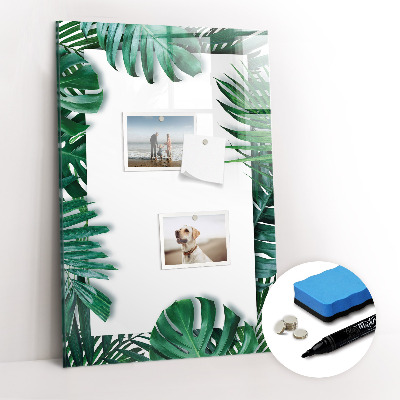 Dry erase magnetic board Monstera frame