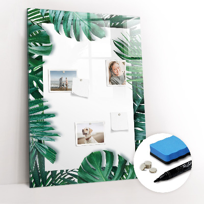Dry erase magnetic board Monstera frame
