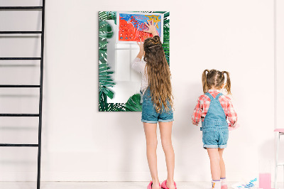 Dry erase magnetic board Monstera frame