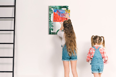 Dry erase magnetic board Monstera frame