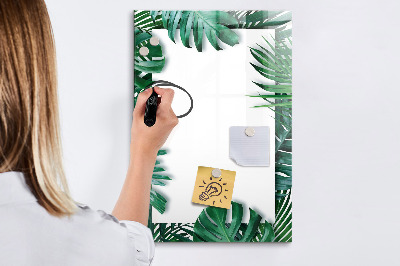Dry erase magnetic board Monstera frame