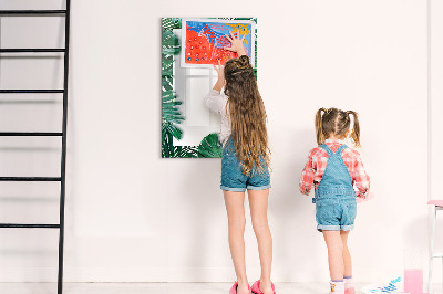 Dry erase magnetic board Monstera frame