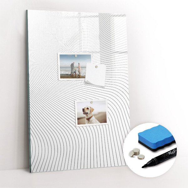 Dry erase magnetic board Gray lines