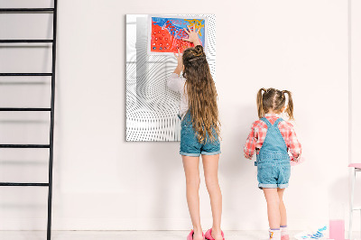 Dry erase magnetic board Gray lines
