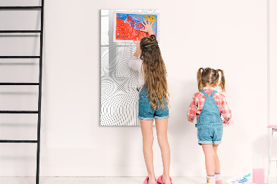 Dry erase magnetic board Gray lines