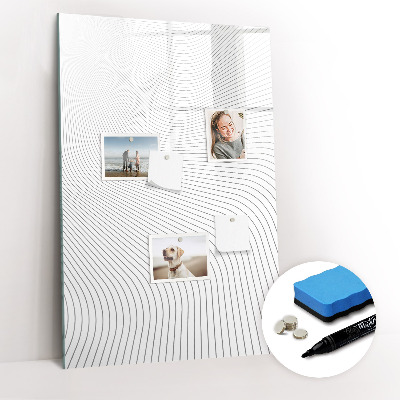 Dry erase magnetic board Gray lines