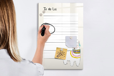 Magnetic drawing board To-do list