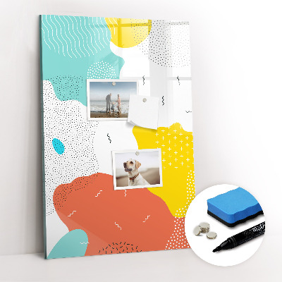 Dry erase board magnetic Colorful scribbles