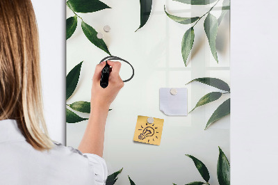 Dry erase magnetic board Green leaf frame