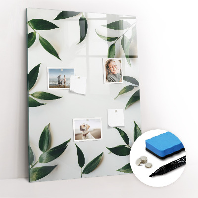 Dry erase magnetic board Green leaf frame