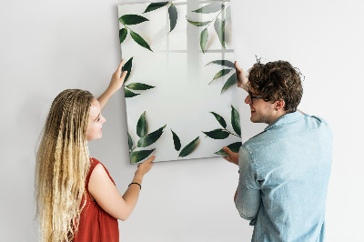 Dry erase magnetic board Green leaf frame