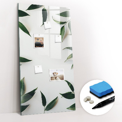 Dry erase magnetic board Green leaf frame