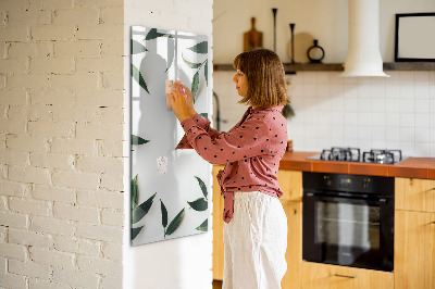 Dry erase magnetic board Green leaf frame