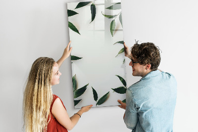 Dry erase magnetic board Green leaf frame