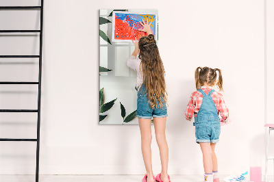 Dry erase magnetic board Green leaf frame