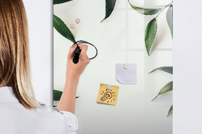 Dry erase magnetic board Green leaf frame