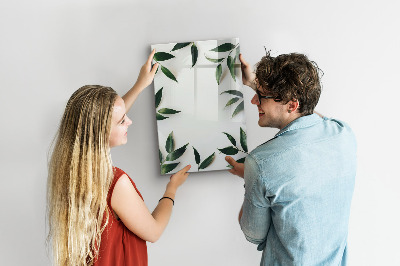 Dry erase magnetic board Green leaf frame