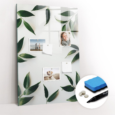 Dry erase magnetic board Green leaf frame