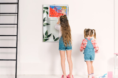 Dry erase magnetic board Green leaf frame