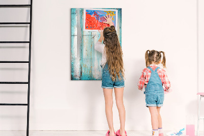 Dry erase board magnetic Vintage wood