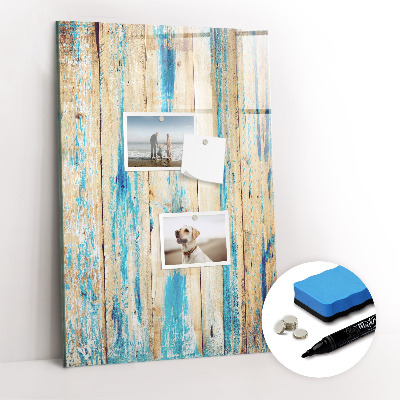 Dry erase magnetic board Aged wood