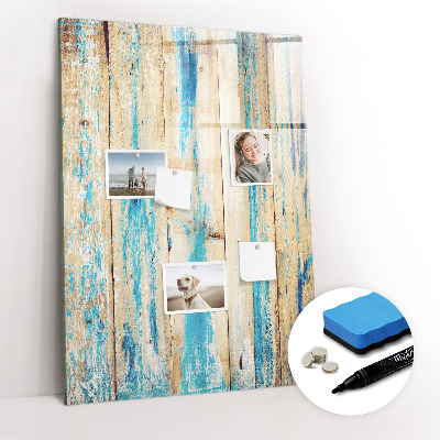 Dry erase magnetic board Aged wood
