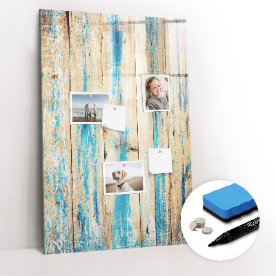 Dry erase magnetic board Aged wood