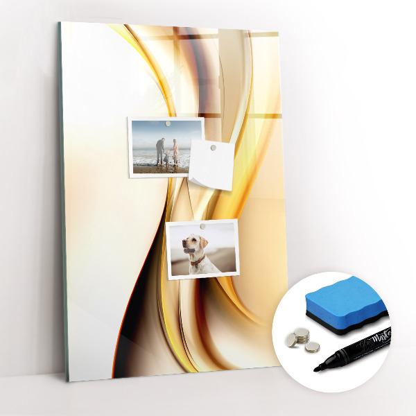 Dry erase board magnetic Abstract golden wave