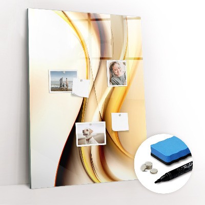 Dry erase board magnetic Abstract golden wave
