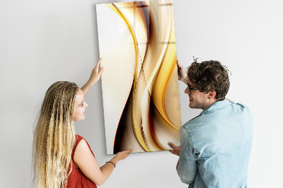 Dry erase board magnetic Abstract golden wave